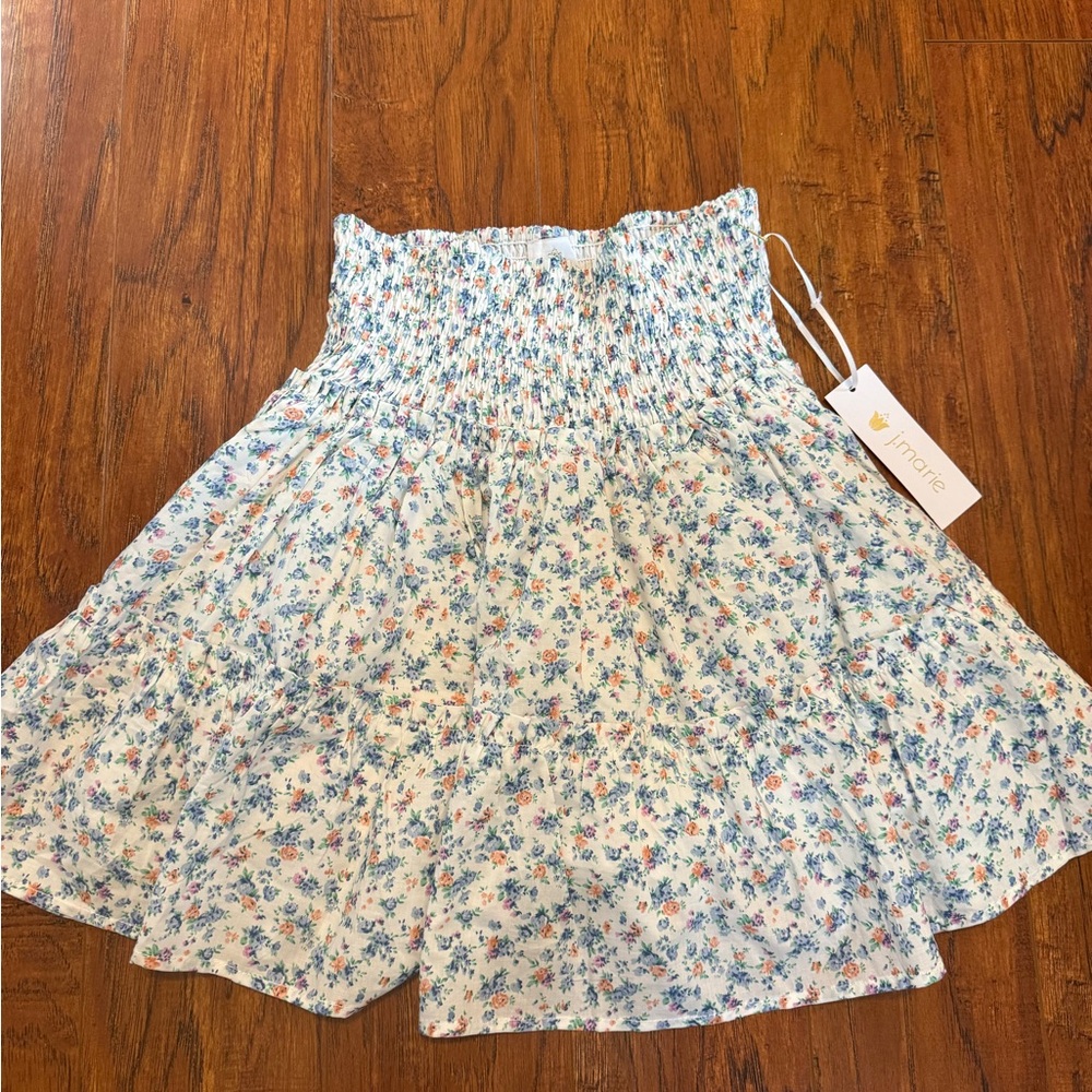 Floral Smocked Skort by J. Marie - Blue and Pink
